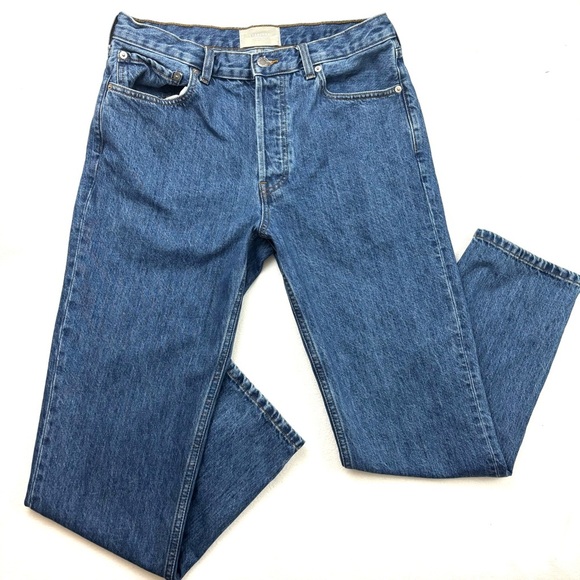 Everlane The Everybody Unisex 100% Organic Cotton Med Wash Highrise Ankle Jean - Picture 3 of 15